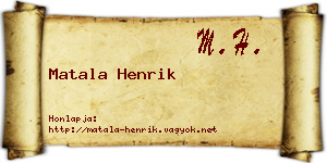Matala Henrik névjegykártya
